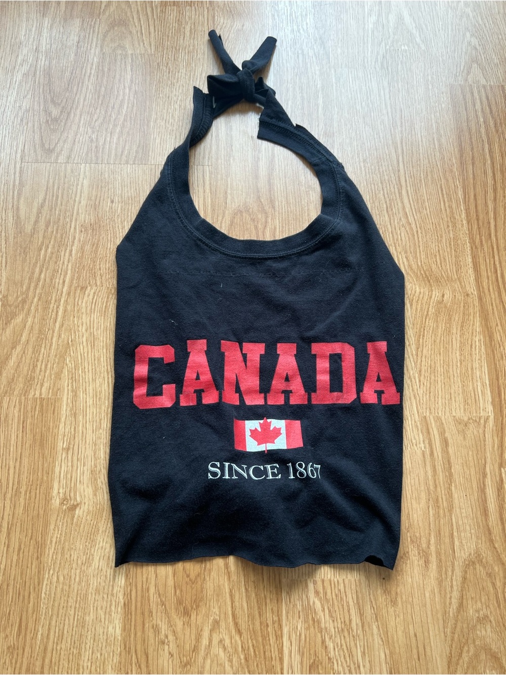 Black Canada Graphic Halter Tank Top